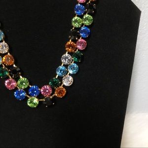 Multi Colored Double Stranded Crystal Necklace